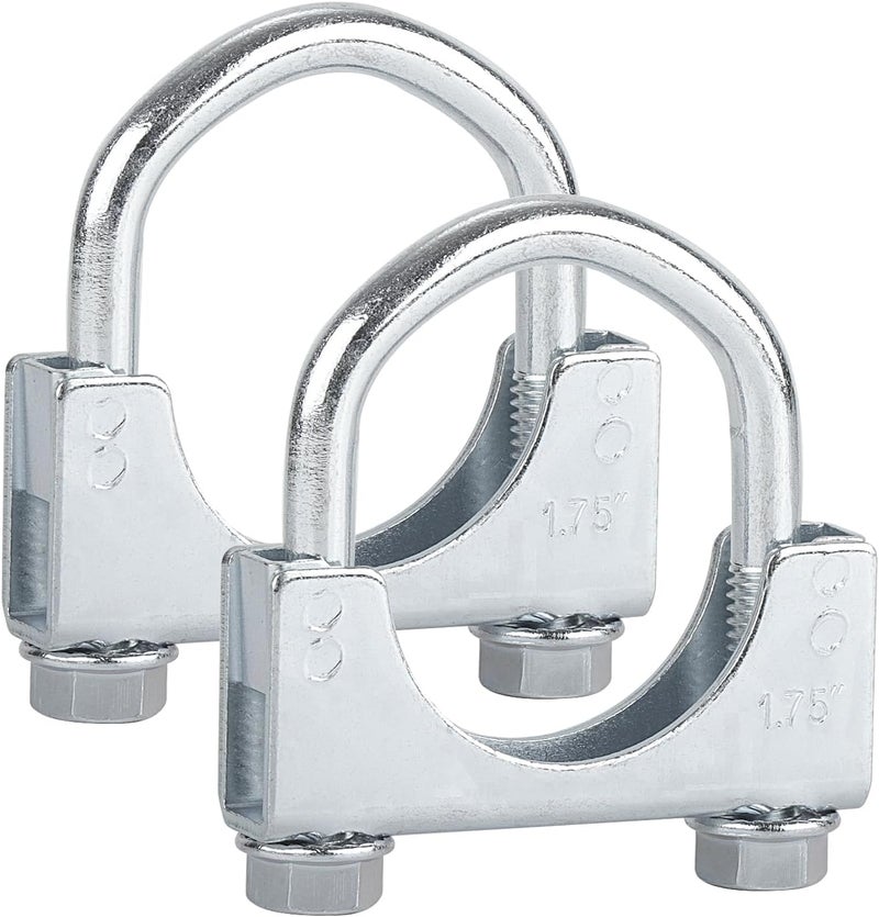 LCGP 1.75" Heavy Duty U Bolt Clamps Saddle Type Anti-corrosion 2 Pack Muffler Clamps - Image 1